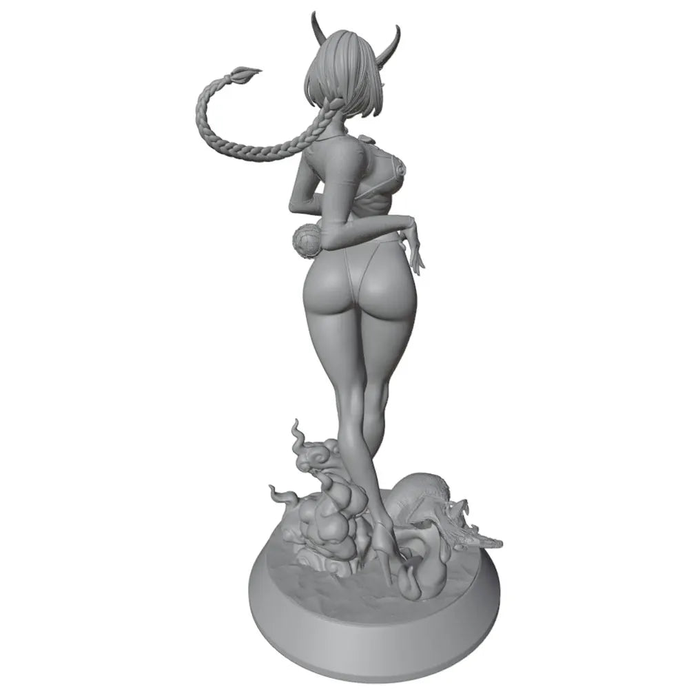 1/24 Demon Succubus with Horns, Resin Model Figure Kit, Anime Theme, Unassembled and Unpainted