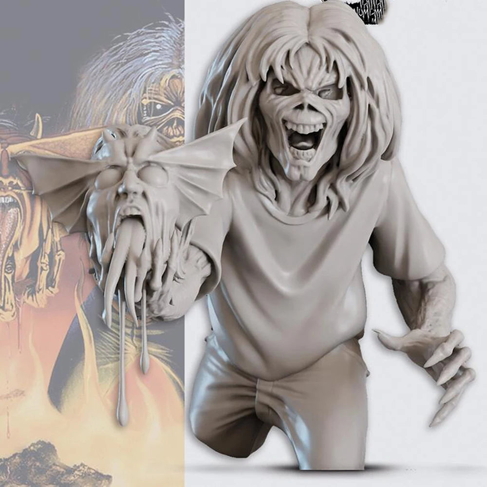 1/12 Demonic Sorceress with Wavy Hair, Resin Model Bust Kit, Fantasy Theme, Unassembled and Unpainted