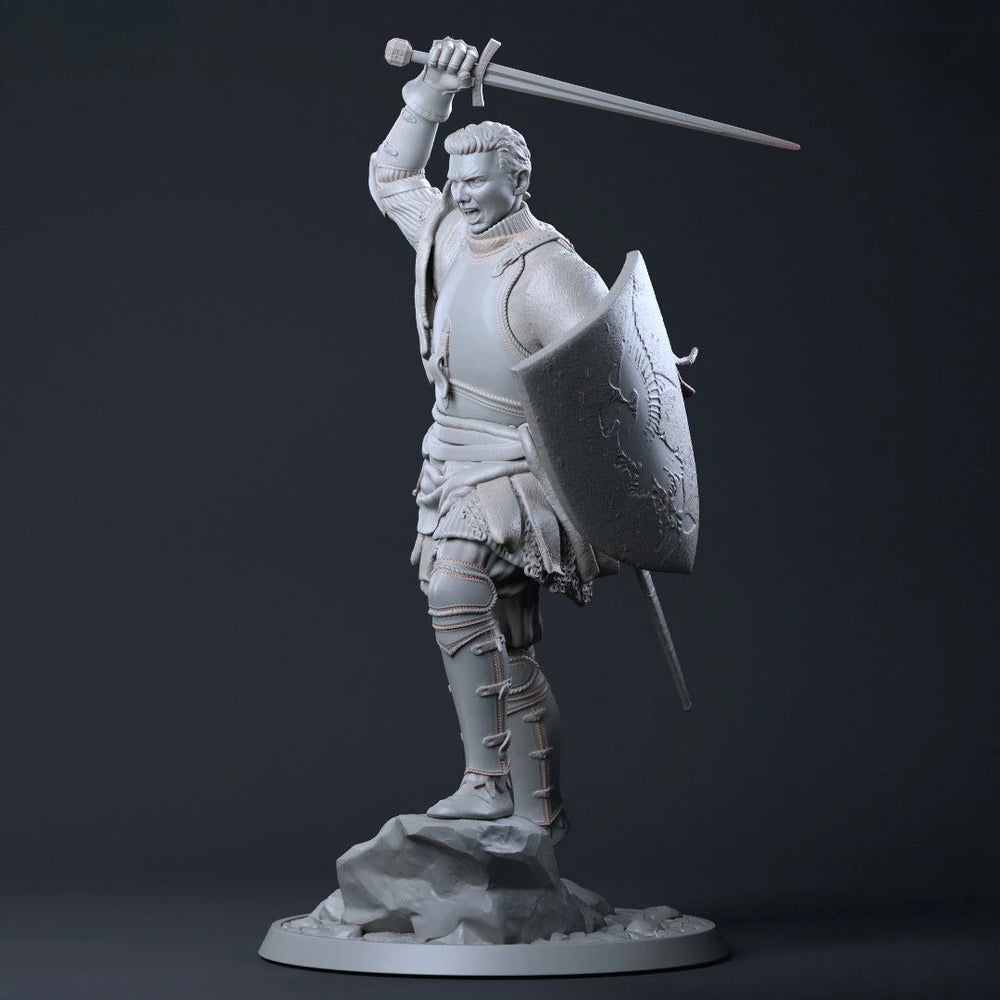 1/9 Bearded Barbarian Warrior with Axe and Shield, Resin Model Figure Kit, Fantasy Theme, Unassembled and Unpainted