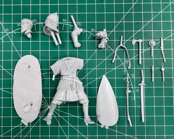 1/24 Medieval Russian Warrior, Resin Model Figure Kit, Unassembled and Unpainted