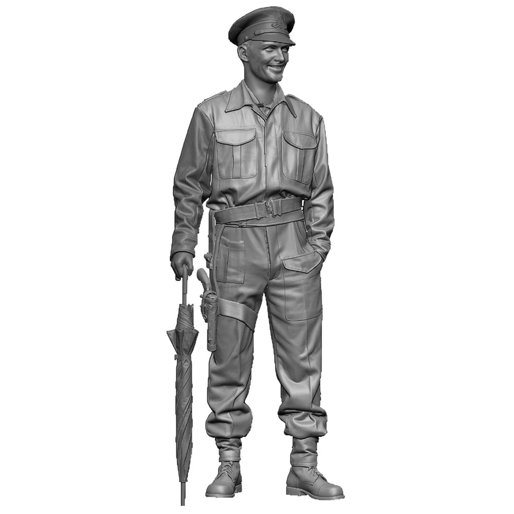 1/35 WWII British Officer in Khaki Service Dress, Resin Model Figure Kit, Unassembled and Unpainted