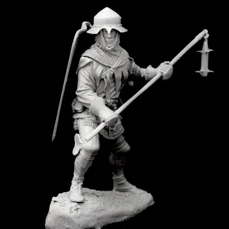 1/24 Medieval Hussite Infantryman, Resin Model Figure Kit, Unassembled and Unpainted