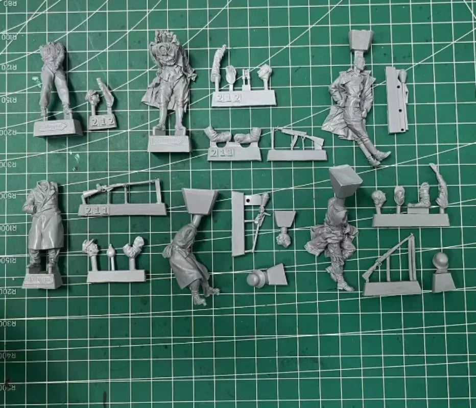 1/35 WWII German Rescue Operation, 6 Figures, Resin Model Figure Kit, Unassembled and Unpainted
