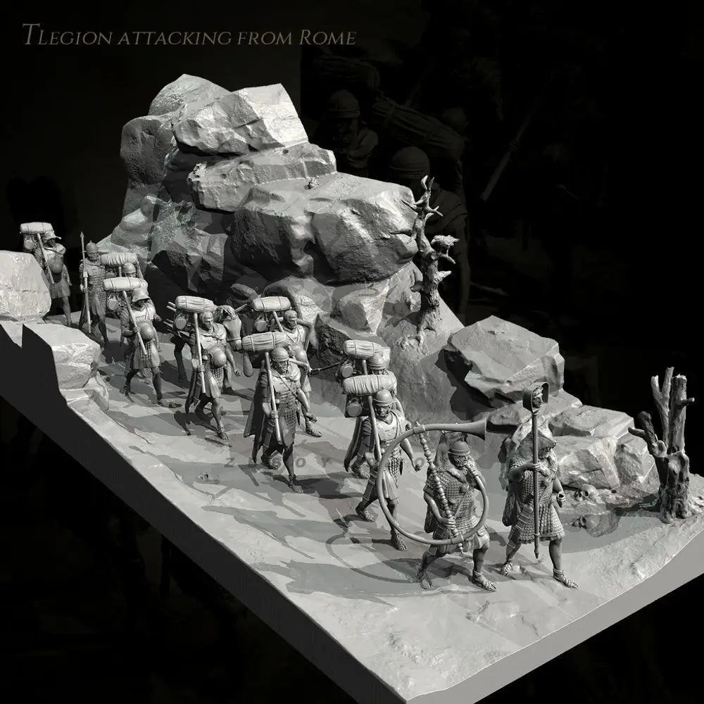 50mm Ancient Roman Legion, 25 Figures, Resin Model Diorama Kit, Unassembled and Unpainted