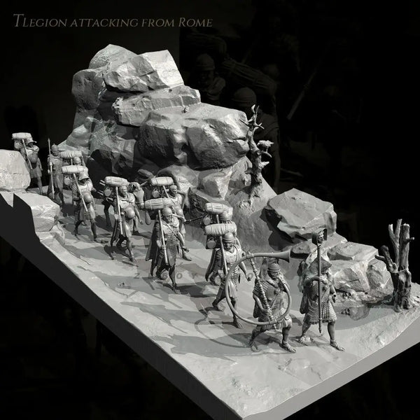 50mm Ancient Roman Legion, 25 Figures, Resin Model Diorama Kit, Unassembled and Unpainted