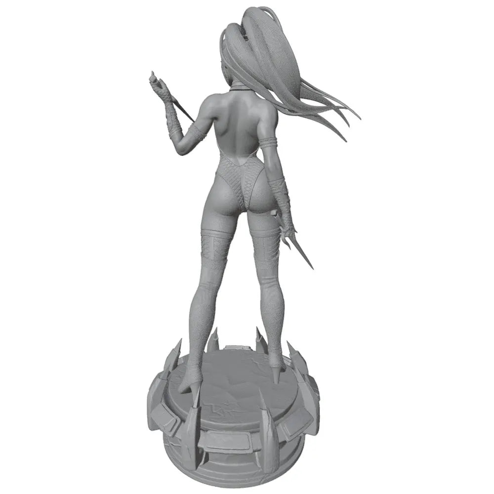 75mm Long-Haired Female Warrior with Dual Blades, Resin Model Figure Kit, Unassembled and Unpainted