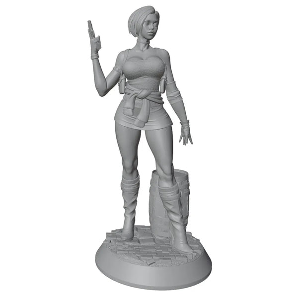 1/24 Female Tactical Operator with Dual Rifles, Resin Model Figure Kit, Fantasy Theme, Unassembled and Unpainted