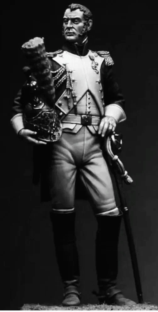 1/24 Napoleonic General in Bicorne at Attention, Resin Model Figure Kit, Unassembled and Unpainted