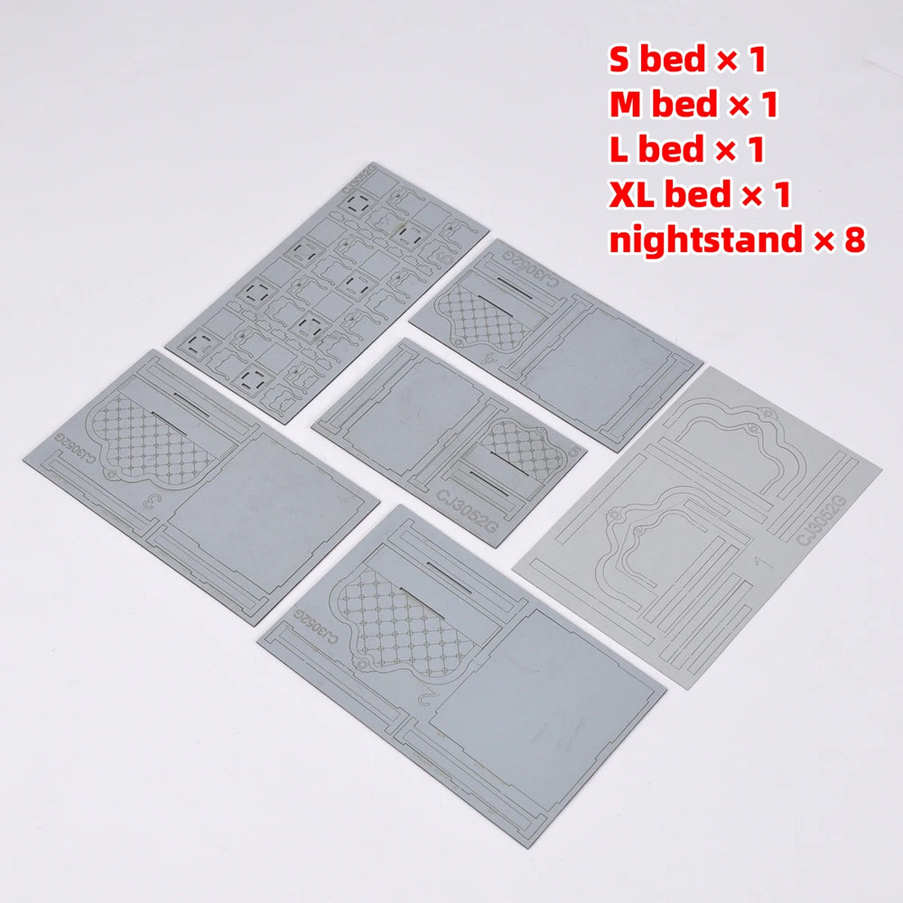 1/35 Modern Bedroom Furniture Set, Resin Model Diorama Kit, Unassembled and Unpainted
