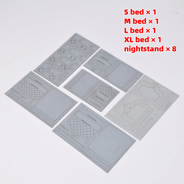 1/35 Modern Bedroom Furniture Set, Resin Model Diorama Kit, Unassembled and Unpainted