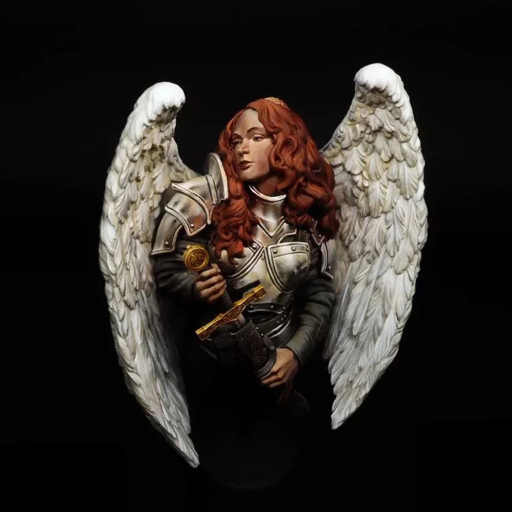 1/10 Medieval Female Angel Warrior, Resin Model Bust Kit, Unassembled and Unpainted