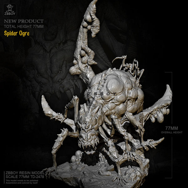 77mm Spider Ogre, Resin Model Creature Kit, Fantasy Theme, Unassembled and Unpainted