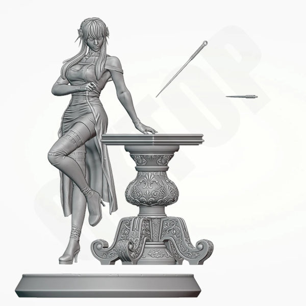 1/24 Female Warrior with Polearm and Gold Band, Resin Model Figure Kit, Unassembled and Unpainted