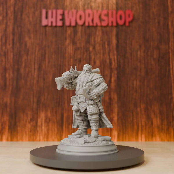 75mm Dwarf Marksman Hunter, Resin Model Figure Kit, Fantasy Theme, Unassembled and Unpainted