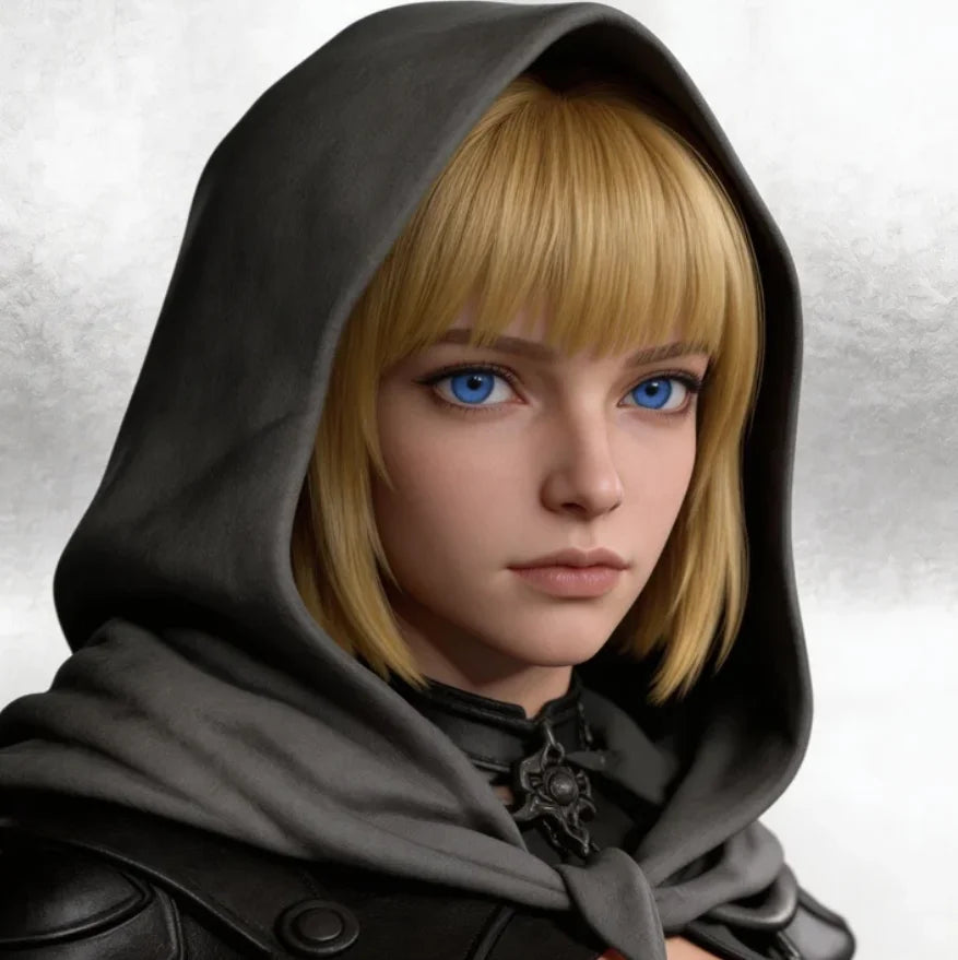 75mm Hooded Fantasy Female, Resin Model Figure Kit, Fantasy Theme, Unassembled and Unpainted