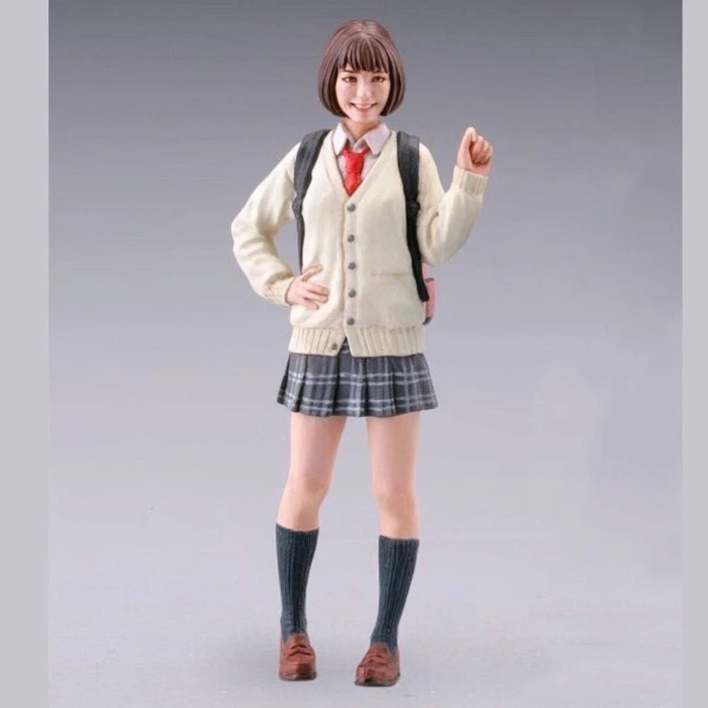 1/12 School Girl, Resin Model Figure Kit, Anime Theme, Unassembled and Unpainted