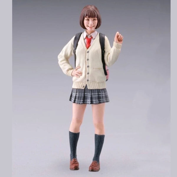 1/12 School Girl, Resin Model Figure Kit, Anime Theme, Unassembled and Unpainted