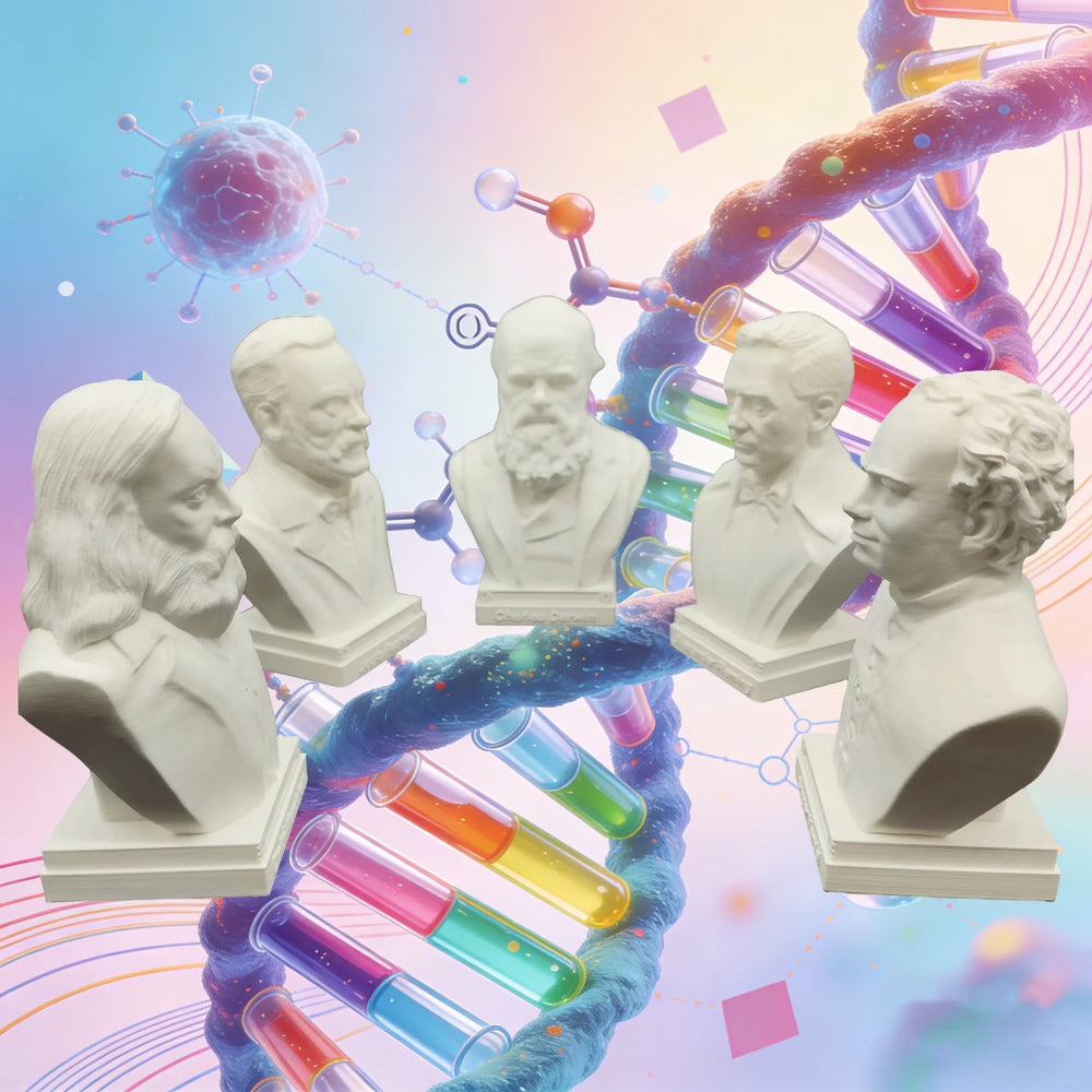 Historical Famous Scientists, 5 Figures, Resin Model Bust Kit, Historical Theme, Unassembled and Unpainted