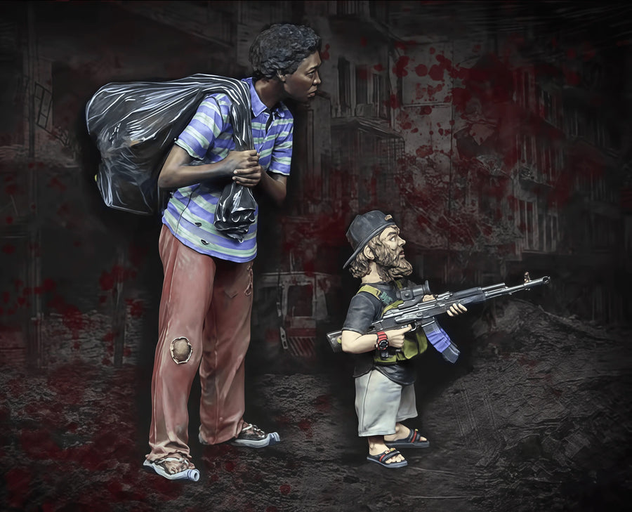 Modern Civilian Figure with Tactical Operator and Crossbow 1/35 Resin Kit - resin model view 2