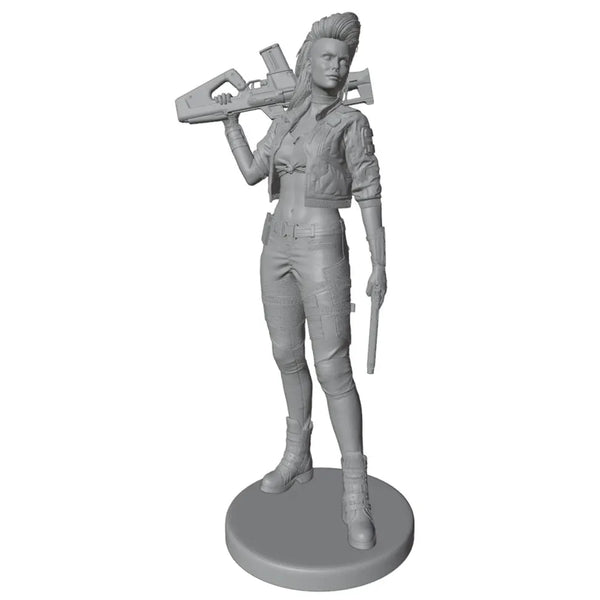 1/24 Female Tactical Soldier with Rifle, Resin Model Figure Kit, Sci-Fi Theme, Unassembled and Unpainted