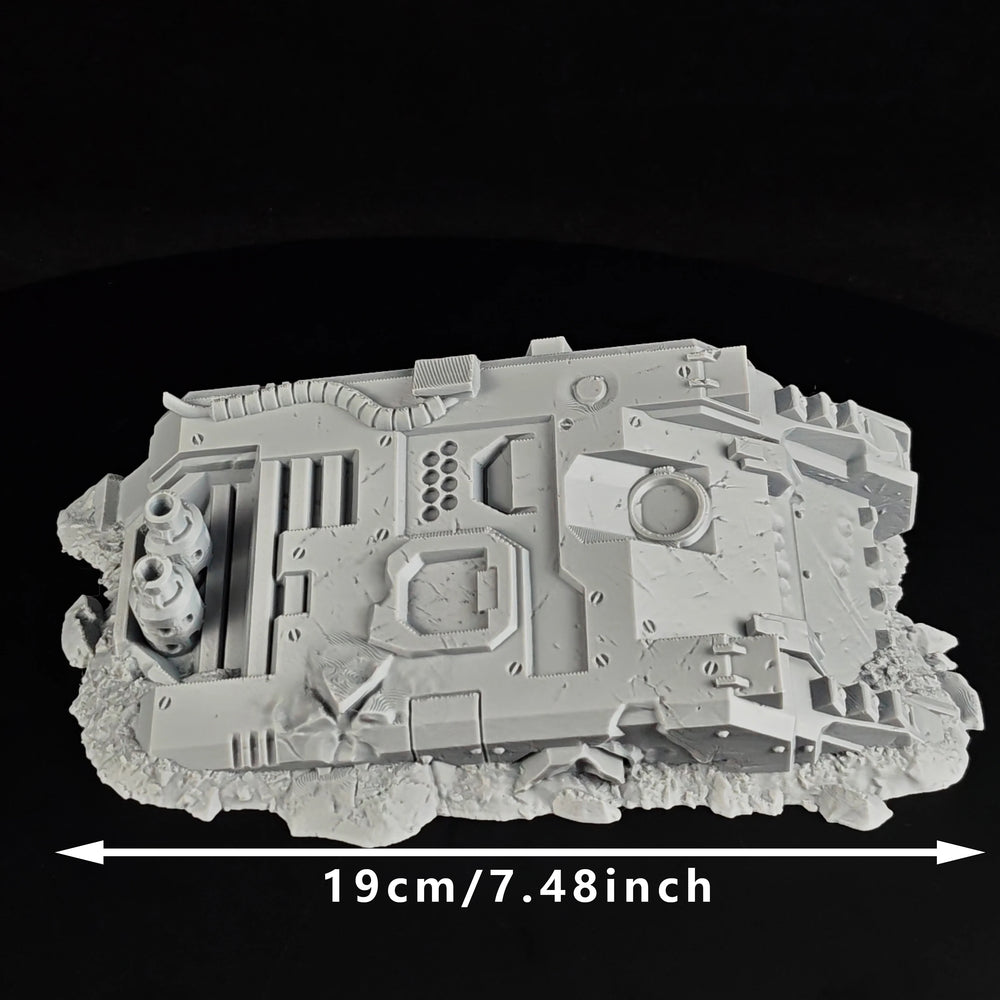 28mm Crashed Sci-Fi Tanks, Resin Model Diorama Kit, Sci-Fi Theme, Unassembled and Unpainted