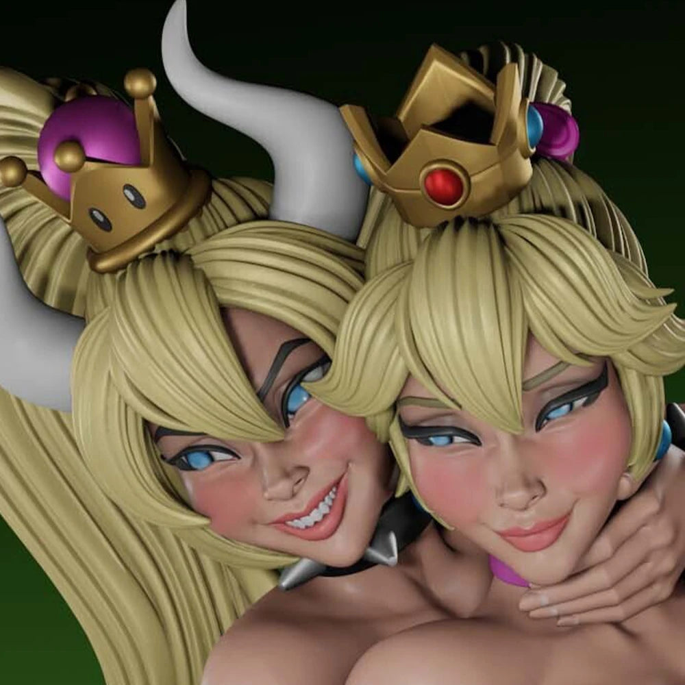1/24 Twin Fantasy Princesses, 2 Figures, Resin Model Figure Kit, Fantasy Theme, Unassembled and Unpainted