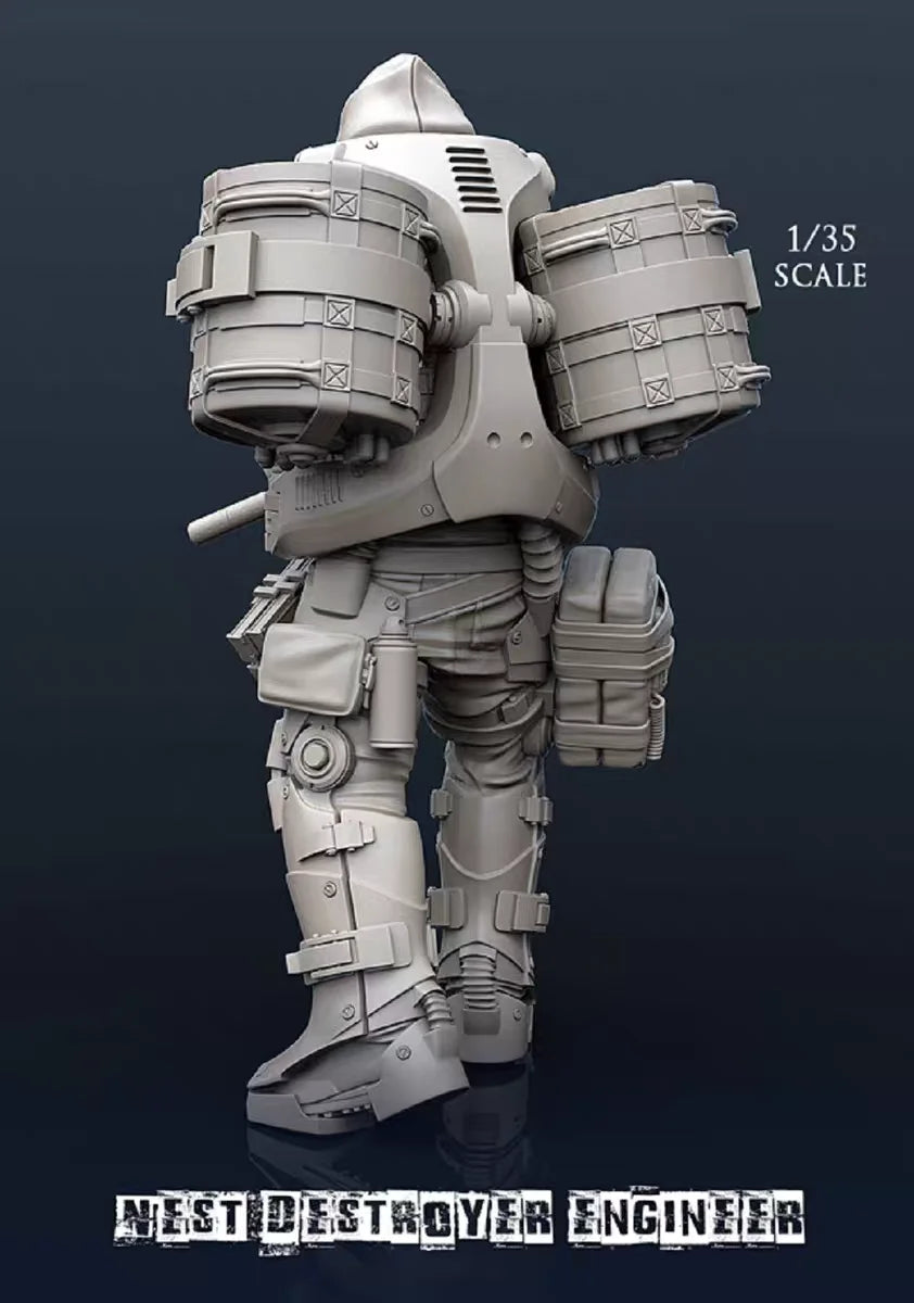 1/35 Lair Destroyer Mechanical Engineer, Resin Model Figure Kit, Sci-Fi Theme, Unassembled and Unpainted