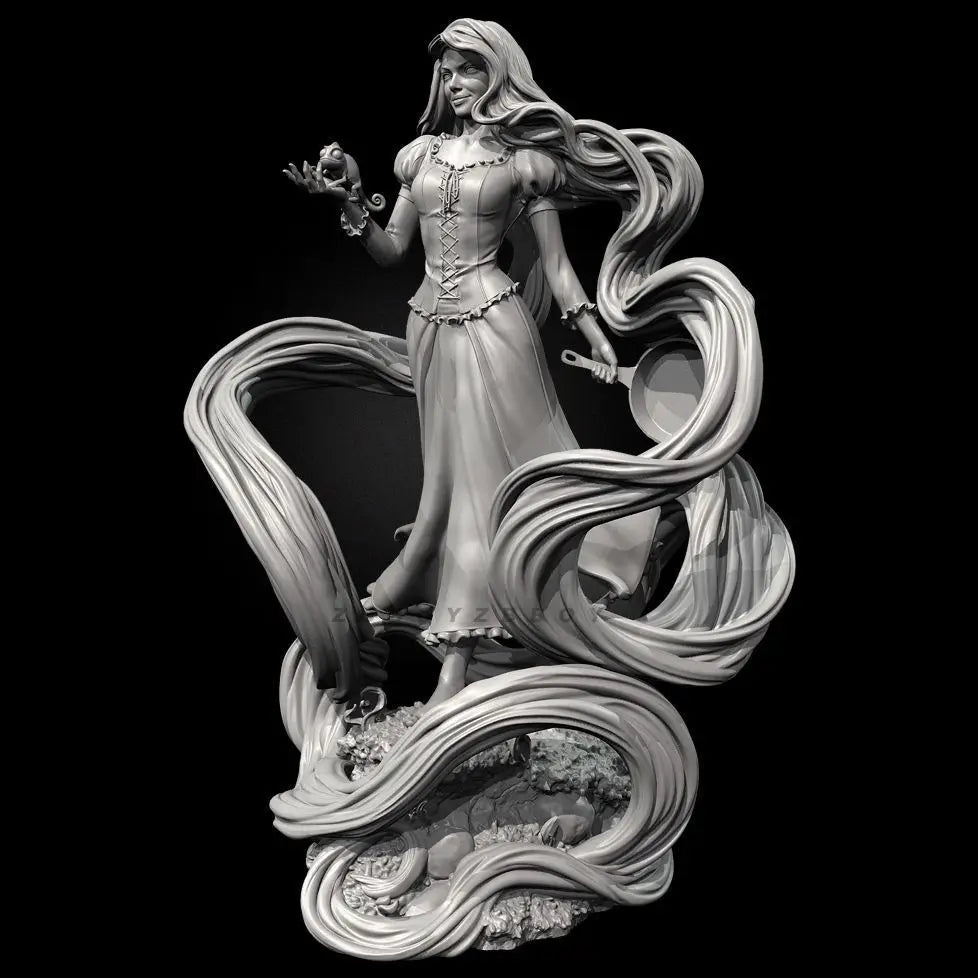 90mm Rapunzel, Resin Model Figure Kit, Fantasy Theme, Unassembled and Unpainted