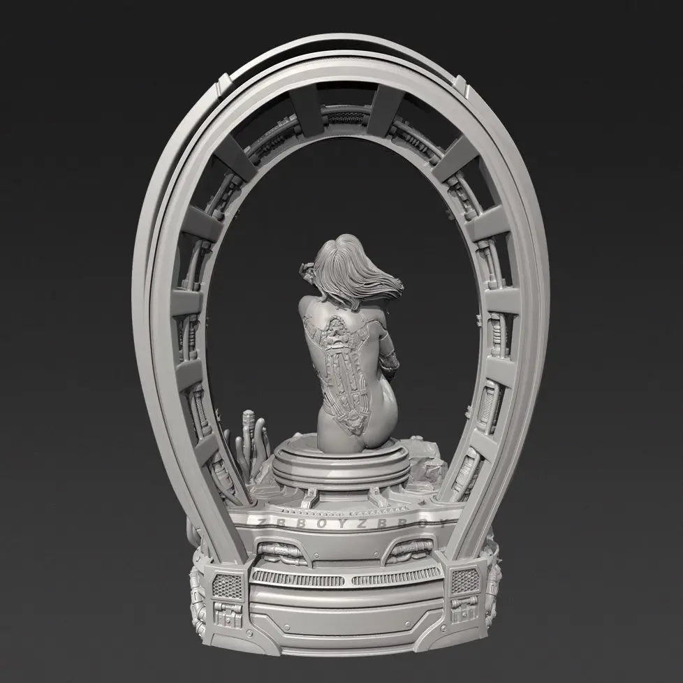 100mm Mechanical Girl, Resin Model Figure Kit, Sci-Fi Theme, Unassembled and Unpainted