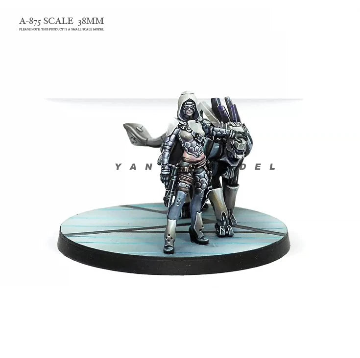 38mm Armored Warriors, 3 Figures, Resin Model Figure Kit, Sci-Fi Theme, Unassembled and Unpainted