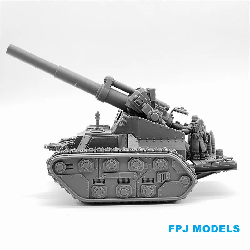28mm Self-Propelled Gun, 3 Figures, Resin Model Vehicle Kit, Sci-Fi Theme, Unassembled and Unpainted