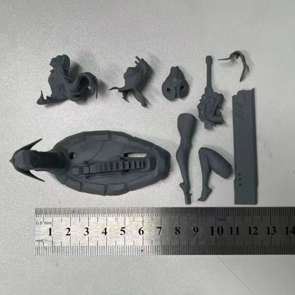 1/24 Female Warrior with Giant Sword, Resin Model Figure Kit, Fantasy Theme, Unassembled and Unpainted
