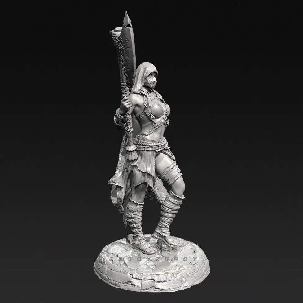 90mm Tribal Female Chief, Resin Model Figure Kit, Fantasy Theme, Unassembled and Unpainted