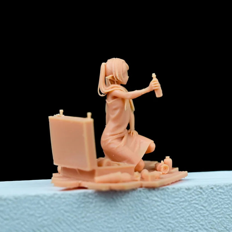Girl Kneeling, Resin Model Figure Kit, Anime Theme, Unassembled and Unpainted