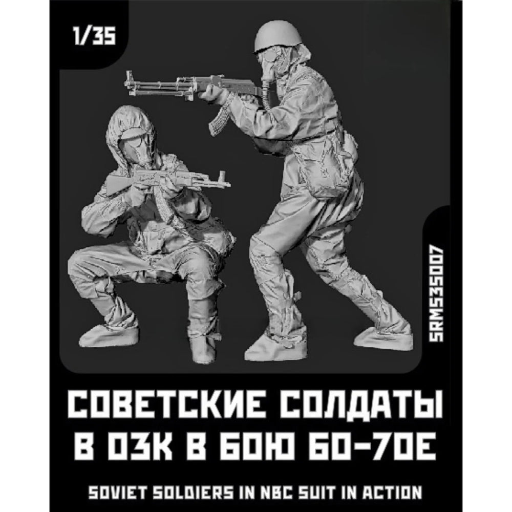 1/35 Cold War Soviet NBC Soldiers, 3 Figures, Resin Model Figure Kit, Unassembled and Unpainted
