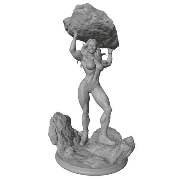 1/24 Females with Boulders, 2 Figures, Resin Model Figure Kit, Fantasy Theme, Unassembled and Unpainted