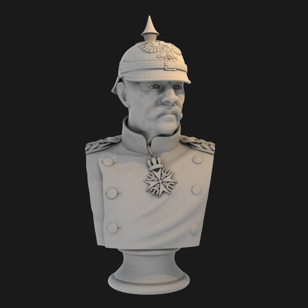 1/10 Prussian General, Resin Model Bust Kit, Military Theme, Unassembled and Unpainted