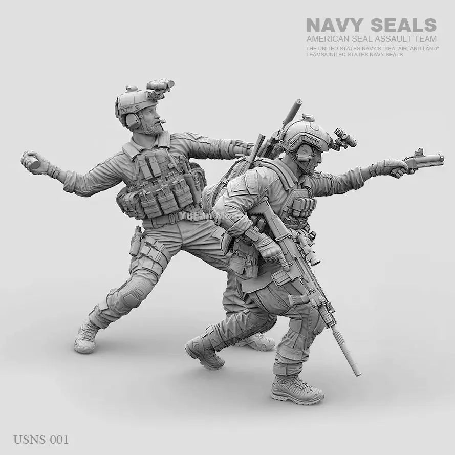1/35 Modern U.S. Navy SEALS, 2 Figures, Resin Model Figure Kit, Unassembled and Unpainted