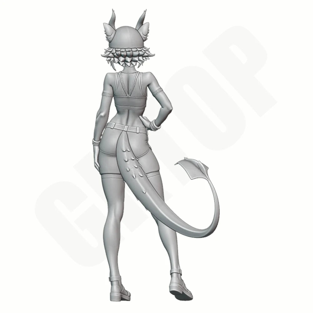 1/24 Kemono Girl, Resin Model Figure Kit, Anime Theme, Unassembled and Unpainted