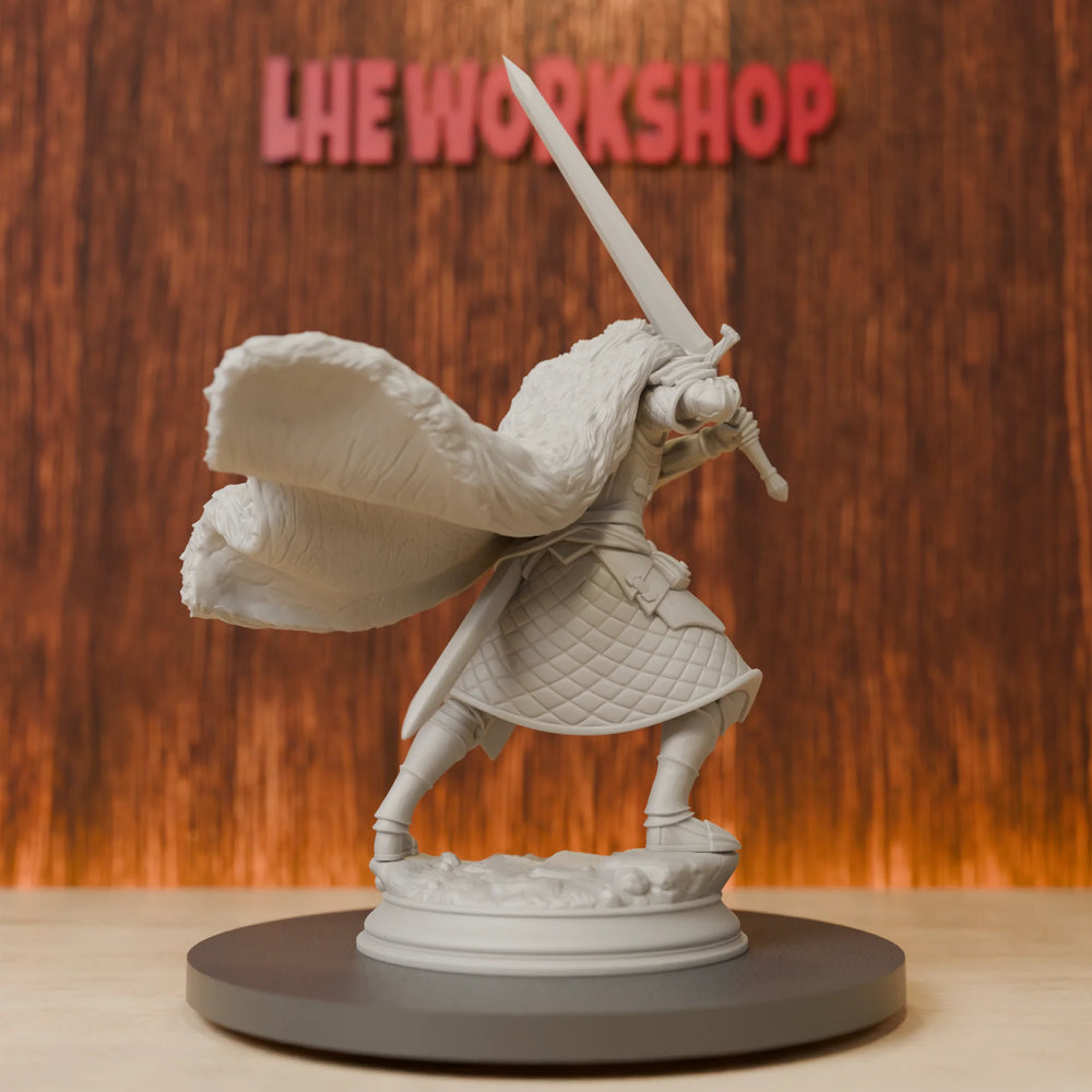 28mm Horned Elf Fighter, Resin Model Figure Kit, Fantasy Theme, Unassembled and Unpainted