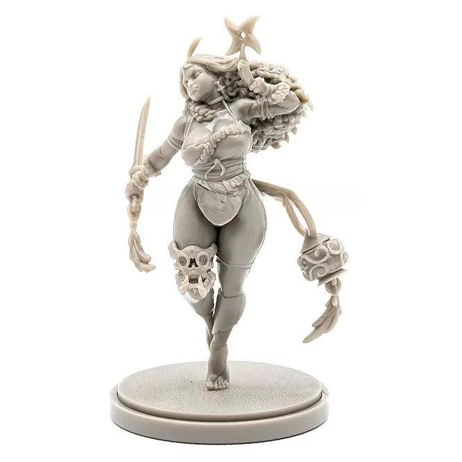 38mm Barbarian Warrior, 2 Figures, Resin Model Figure Kit, Fantasy Theme, Unassembled and Unpainted