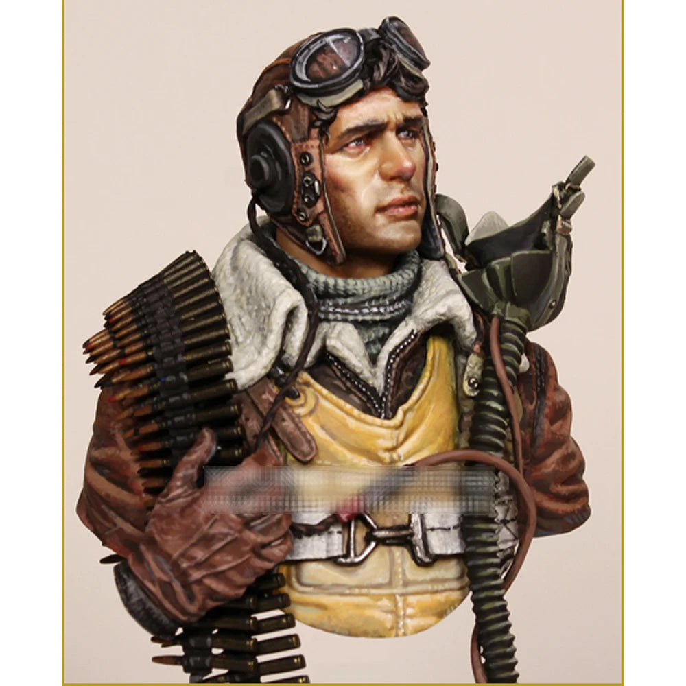 1/10 WWII USAAF B-24 Gunner, Resin Model Bust Kit, Unassembled and Unpainted