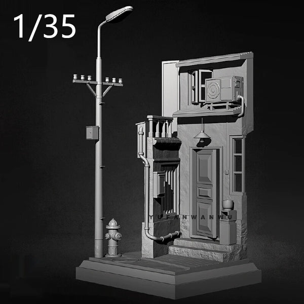 1/35 Modern Street Corner, Resin Model Terrain Kit, Historical Theme, Unpainted