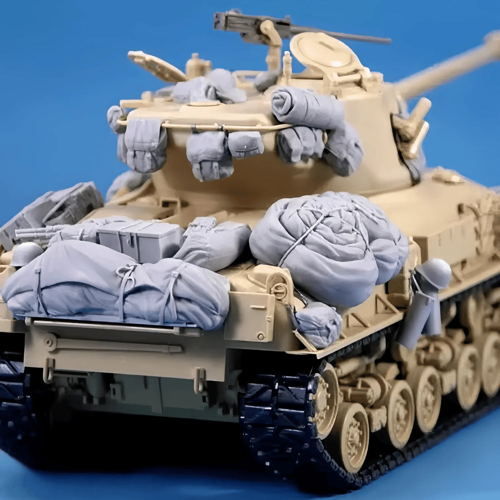 1/35 WWII Sherman Tank, Resin Model Vehicle Kit, Unassembled and Unpainted