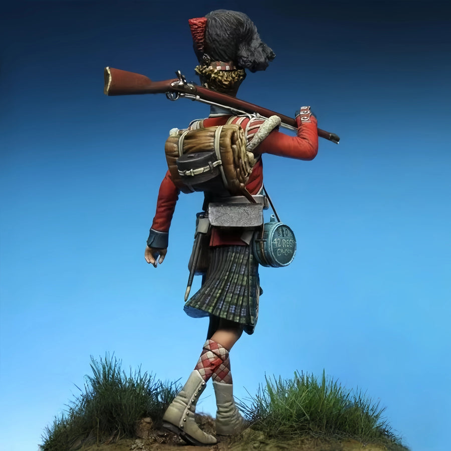 Napoleonic British Highland Regiment Soldier with Musket 1/32 Resin Figure Kit - resin model view 3