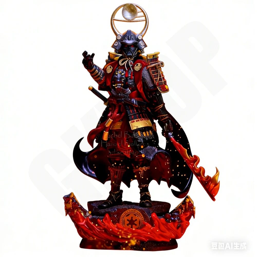1/24 Female Samurai Warrior with Crescent Helm and Naginata, Resin Model Figure Kit, Fantasy Theme, Unassembled and Unpainted