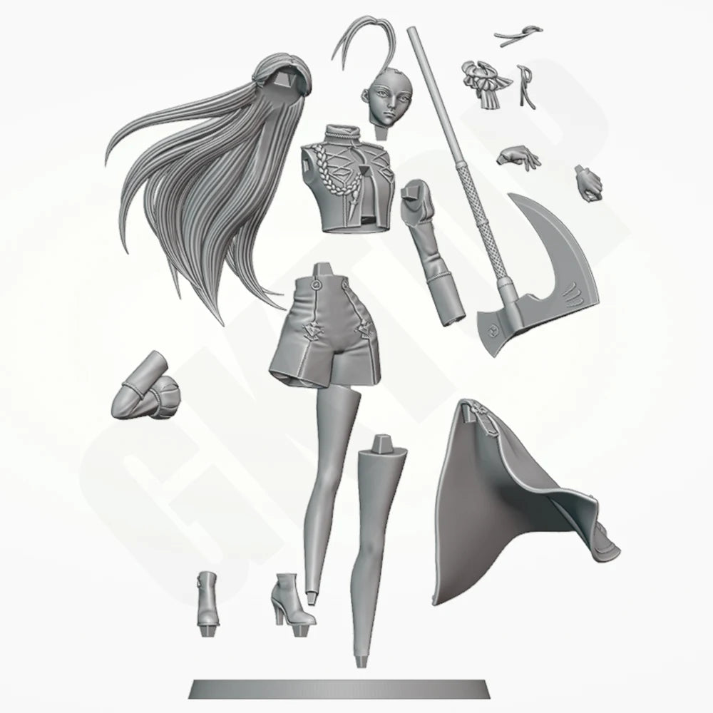 1/24 Imperial Princess Warrior, Resin Model Figure Kit, Fantasy Theme, Unassembled and Unpainted