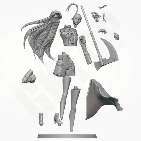 1/24 Imperial Princess Warrior, Resin Model Figure Kit, Fantasy Theme, Unassembled and Unpainted
