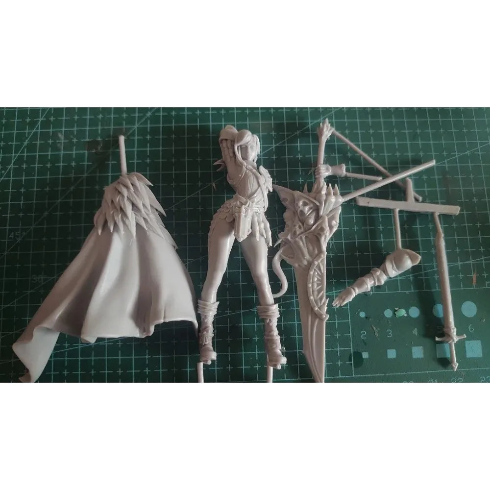 80mm Female Warrior, Resin Model Figure Kit, Fantasy Theme, Unassembled and Unpainted