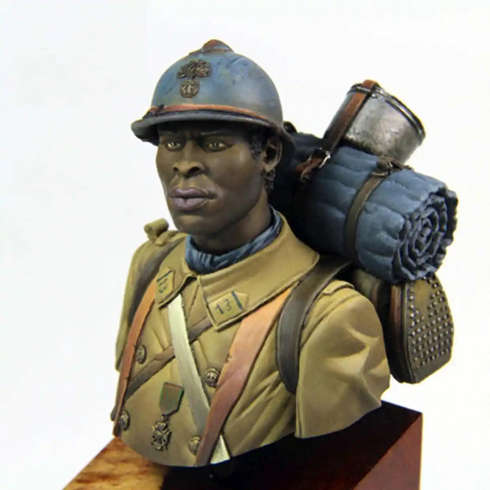1/12 WWI Algerian Colonial Soldier, Resin Model Bust Kit, Unassembled and Unpainted